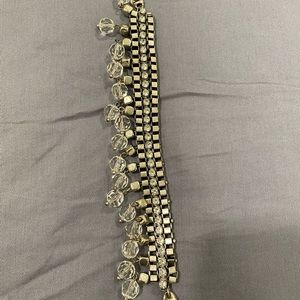 Silver and clear stone/bead bracelet